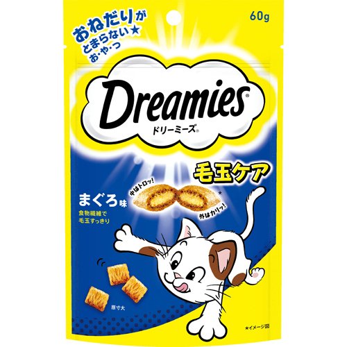 （まとめ買い）マースジャパン ドリーミーズ 毛玉ケア まぐろ味 60g 猫用 〔×18〕