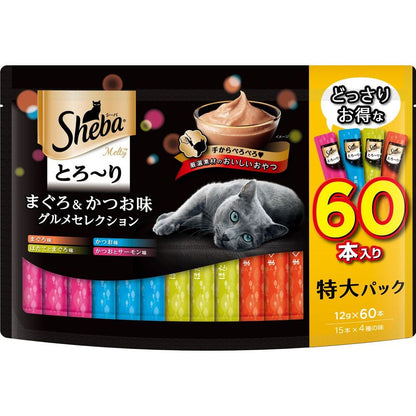 マース シーバ とろ～り メルティ まぐろ＆かつお味グルメセレクション 12g×60本 猫用おやつ