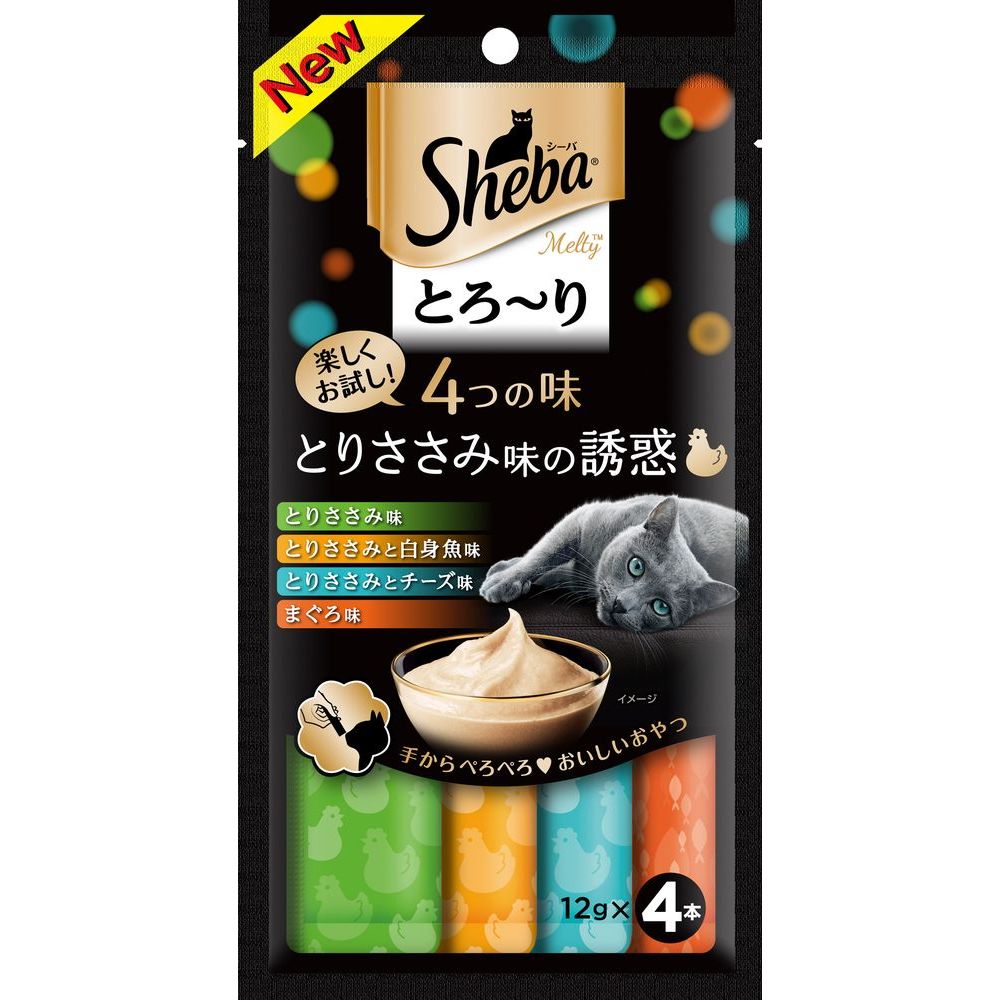 マース シーバ とろ～り メルティ 4つの味 とりささみ味の誘惑 12g×4本 猫用おやつ