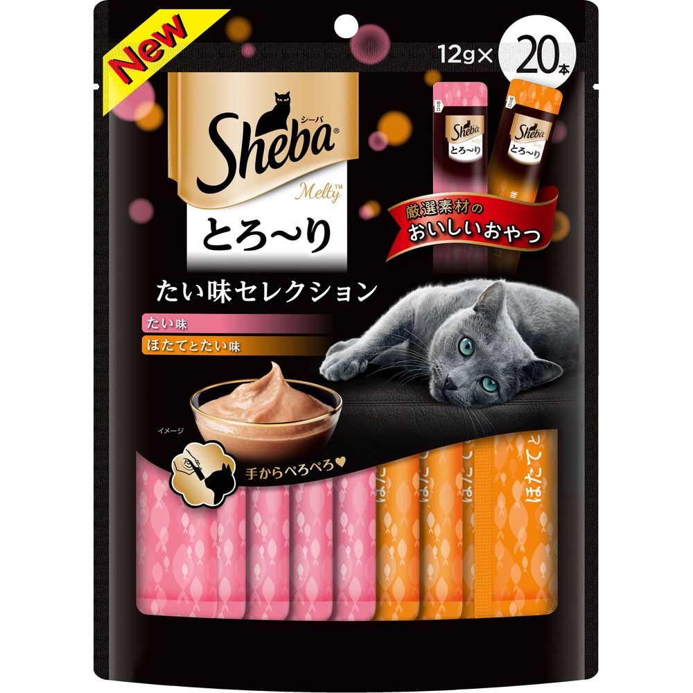 （まとめ買い）マース シーバ とろ～り メルティ たい味セレクション 12g×20本 猫用おやつ 〔×5〕