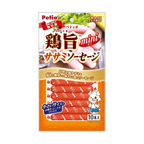 （まとめ買い）ペティオ 鶏旨 ミニ ササミソーセージ 10本入 犬用 〔×15〕