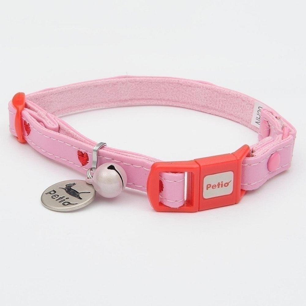 ペティオ 猫用首輪 CAT COLLAR ハートレザーカラー ピンク