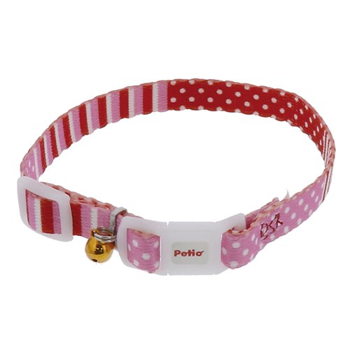 ペティオ CAT COLLAR ボーダードットカラー ピンク