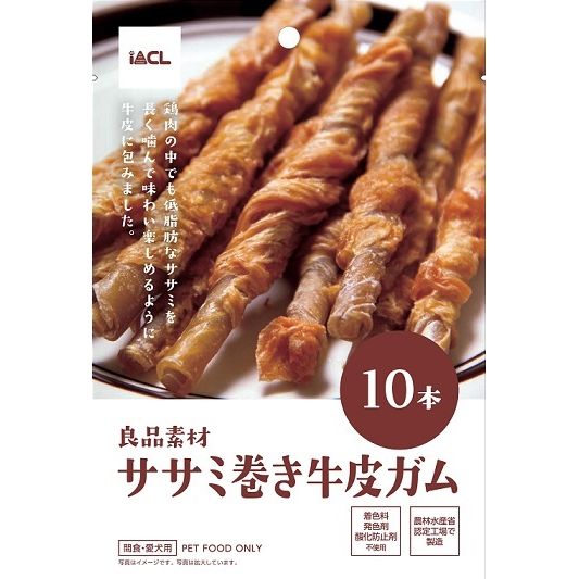 イトウ&カンパニーリミテッド 良品素材 ササミ巻き牛皮ガム 10本 犬用おやつ