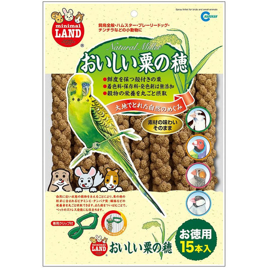 （まとめ買い）マルカン おいしい粟の穂 お徳用 15本 小動物用フード 〔×6〕