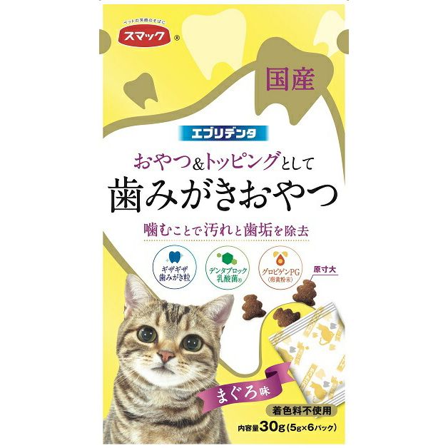 （まとめ買い）スマック エブリデンタ猫用まぐろ味 30g 猫用おやつ 〔×16〕