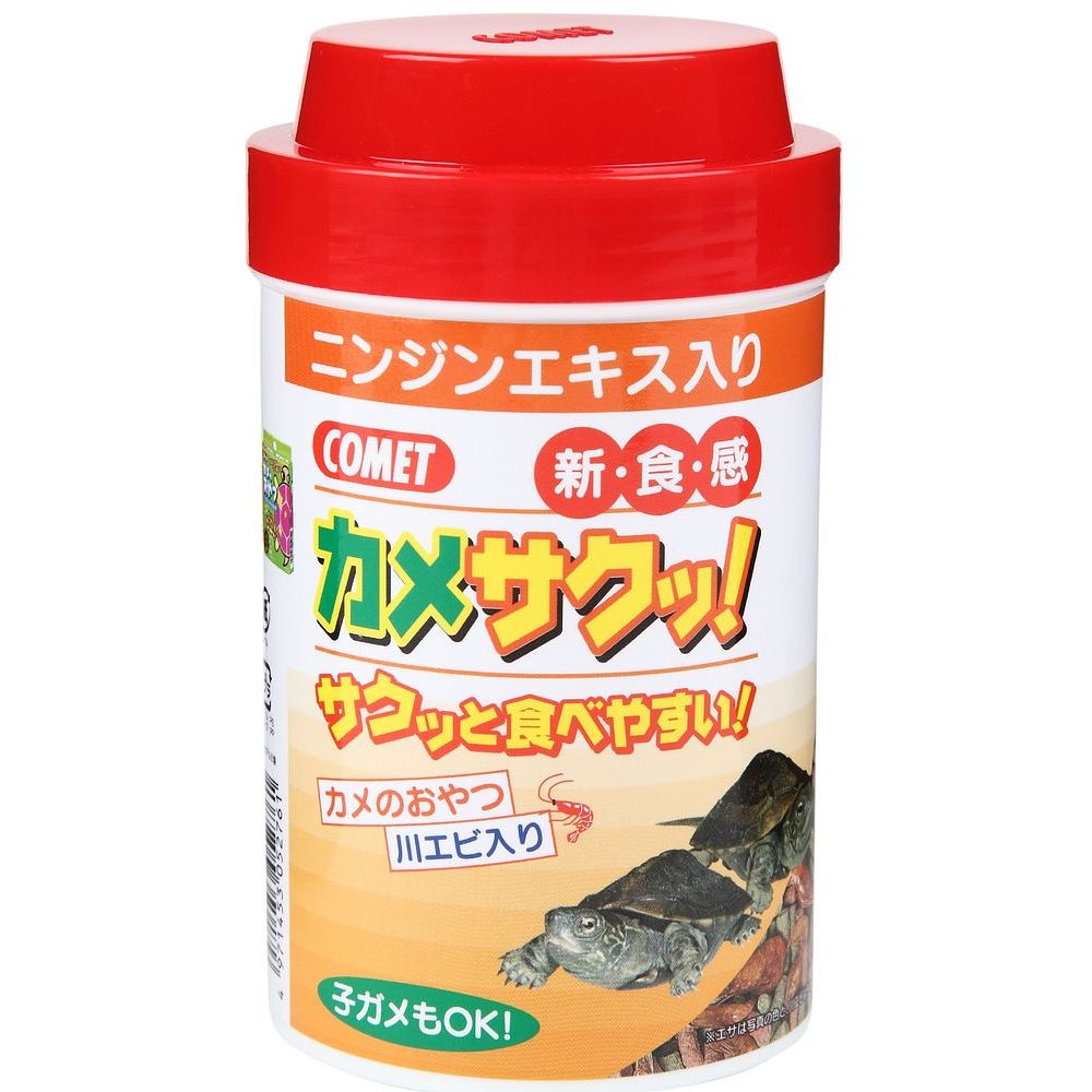 （まとめ買い）イトスイ 水棲亀の餌 コメット カメサクッ！ カメのおやつ 川エビ入り 34g 〔×10〕