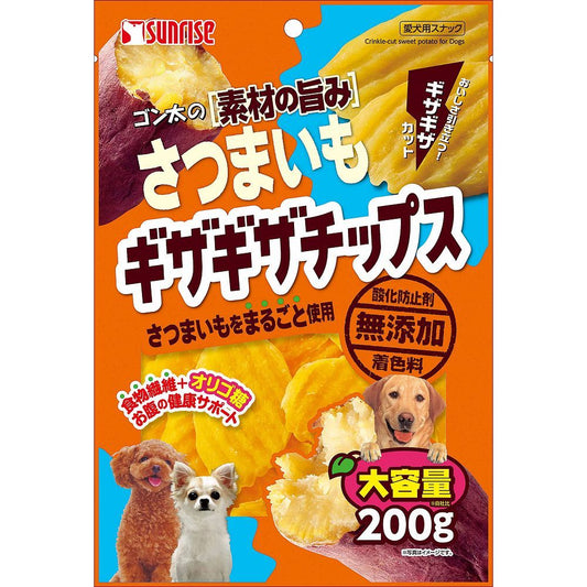 （まとめ買い）サンライズ ゴン太の素材の旨み さつまいも ギザギザチップス 200g SGN-117 犬用 〔×18〕