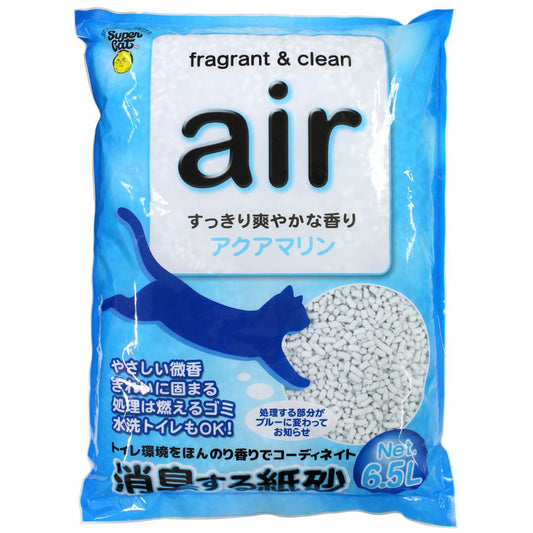 スーパーキャット NEW air消臭する紙砂 アクアマリン 6.5L ペット用品