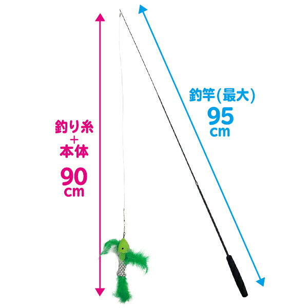 スーパーキャット フィッシングロッドじゃらし グリーンフィッシュ 猫用