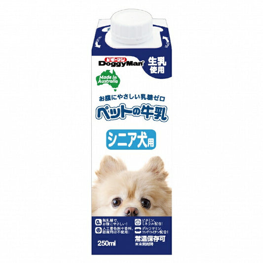 （まとめ買い）ドギーマン 犬用ミルク ペットの牛乳 シニア犬用 250ml 〔×12〕