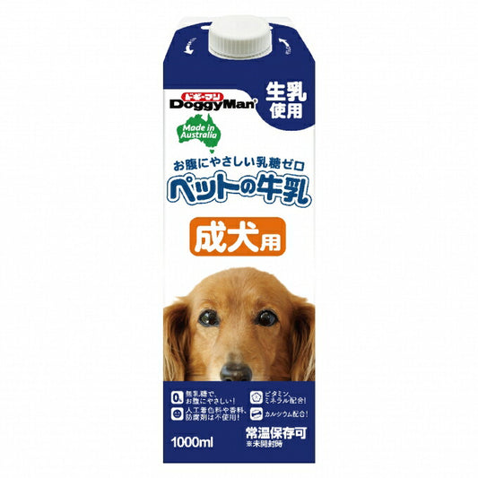 （まとめ買い）ドギーマン 犬用ミルク ペットの牛乳 成犬用 1L 〔×6〕