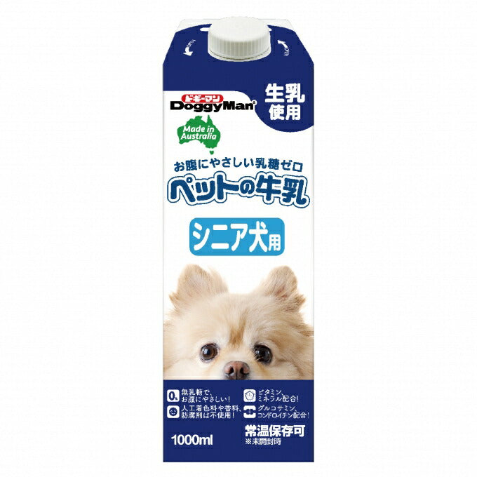 （まとめ買い）ドギーマン 犬用ミルク ペットの牛乳 シニア犬用 1L 〔×6〕