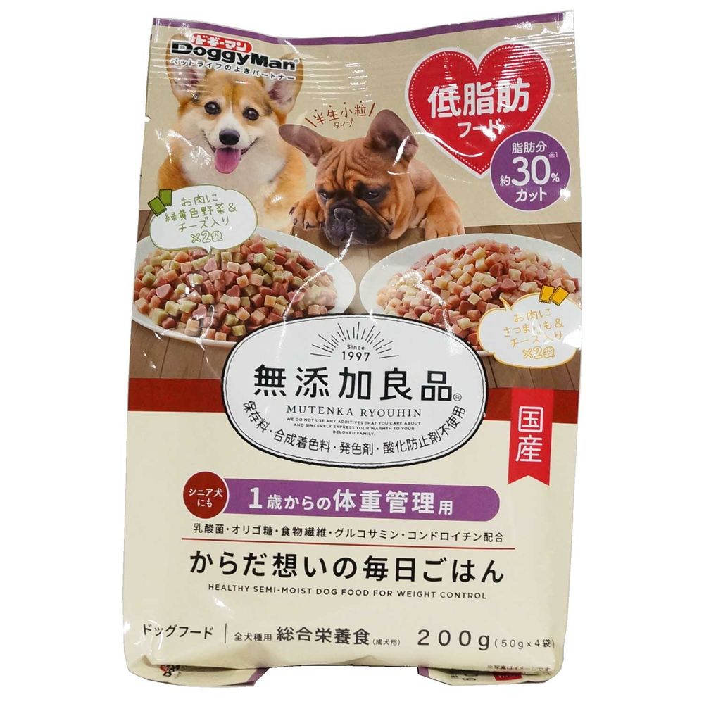 ドギーマン 無添加良品 からだ想いの毎日ごはん 体重管理用 200g(50g×4袋) 犬用フード