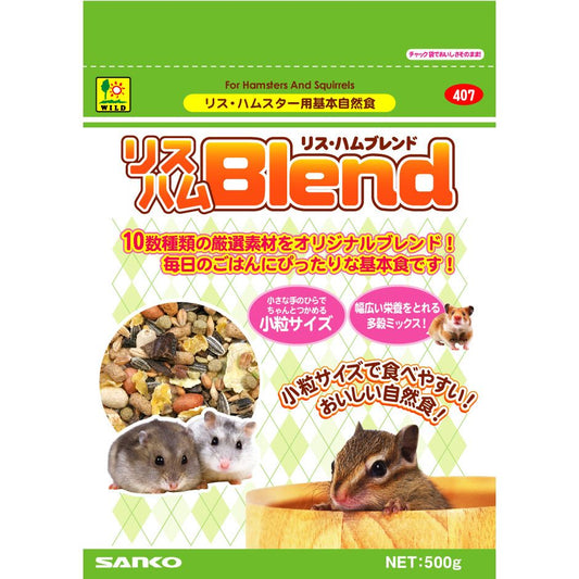 （まとめ買い）三晃商会 リスハムブレンド 500g ハムスター用フード 〔×9〕