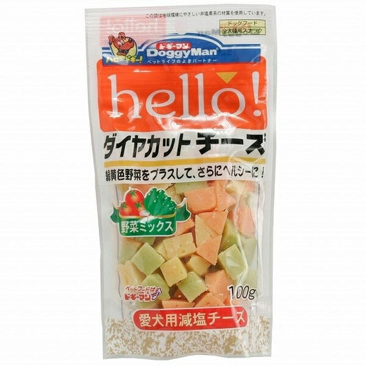 （まとめ買い）ドギーマン hello!ダイヤカットチーズ 野菜ミックス 100g 犬用 〔×18〕