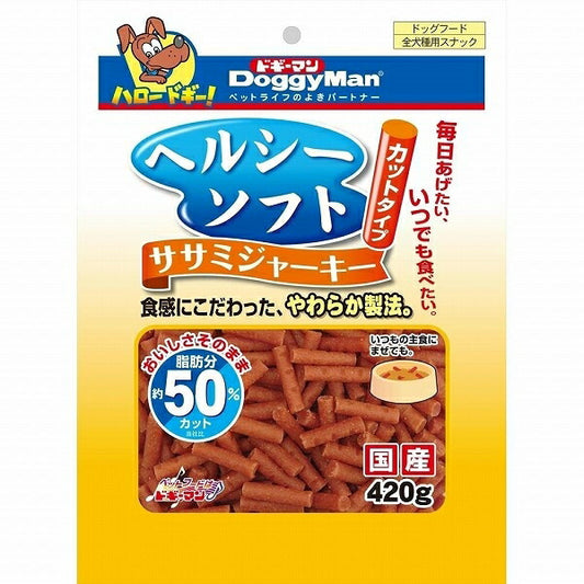 （まとめ買い）ドギーマン ヘルシーソフト ササミジャーキー カットタイプ 420g 犬用おやつ 〔×12〕