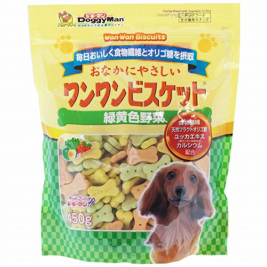 ドギーマン おなかにやさしいワンワンビスケット 緑黄色野菜 450g 犬用