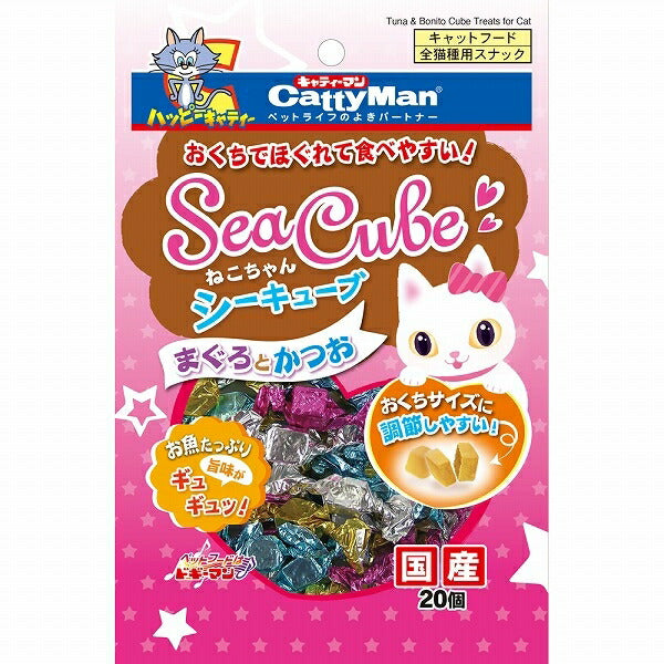 （まとめ買い）キャティーマン ねこちゃん シーキューブ まぐろとかつお 20個 猫用 〔×24〕