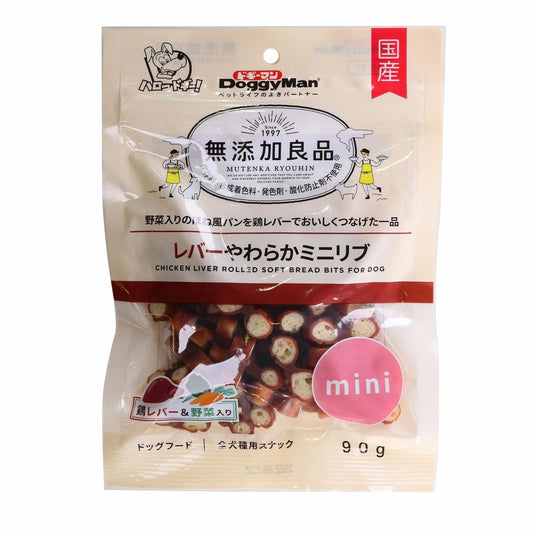 （まとめ買い）ドギーマン 無添加良品 レバーやわらかミニリブ 90g 犬用おやつ 〔×12〕