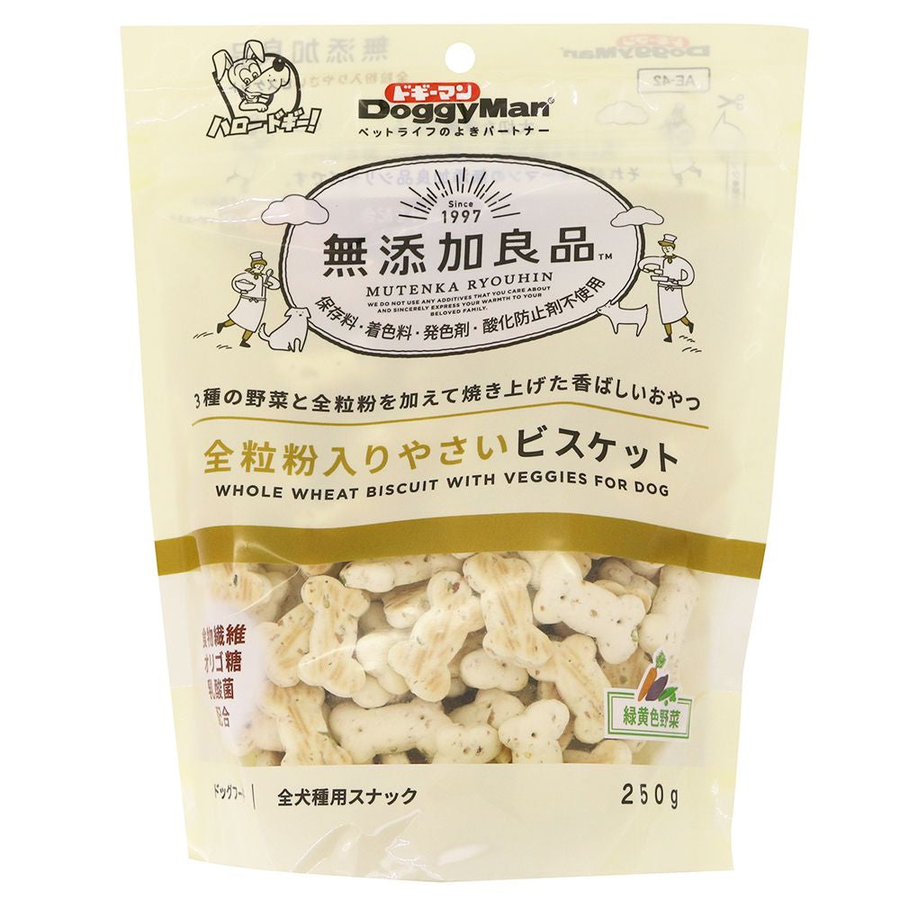 （まとめ買い）ドギーマン 無添加良品 全粒粉入りやさいビスケット 250g 犬用おやつ 〔×12〕