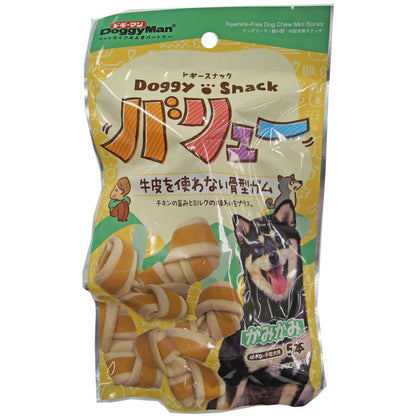 （まとめ買い）ドギーマン ドギースナックバリュー 牛皮を使わない骨型ガム 5本 犬用おやつ 〔×20〕