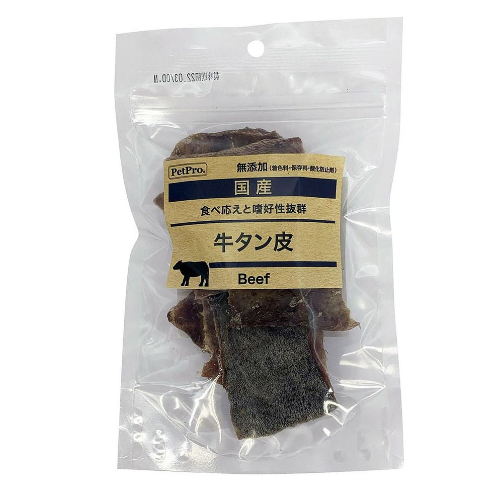 （まとめ買い）ペットプロ 国産おやつ 無添加牛タン皮40g 犬用おやつ 〔×6〕