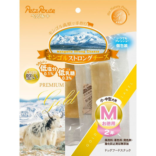 ペッツルート モンゴルストロングチーズ M お徳用 2本 犬用おやつ