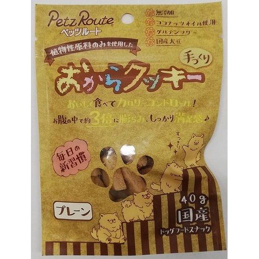 （まとめ買い）ペッツルート おからクッキー プレーン 40g 犬用おやつ 〔×12〕